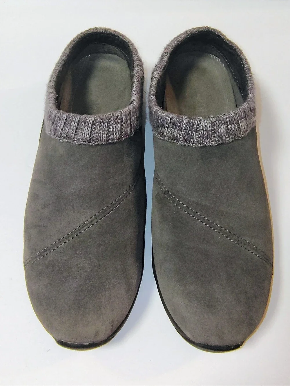 Vionic Arbor Suede Water-resistant Slip-On Knit Trim Comfort Orthotic Clogs 8